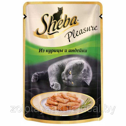 SHEBA Корм для кошек SHEBA Pleasure курица/индейка 75г - фото 1 - id-p196620839