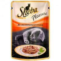 SHEBA Корм для кошек SHEBA Pleasure телятина/язык 75г