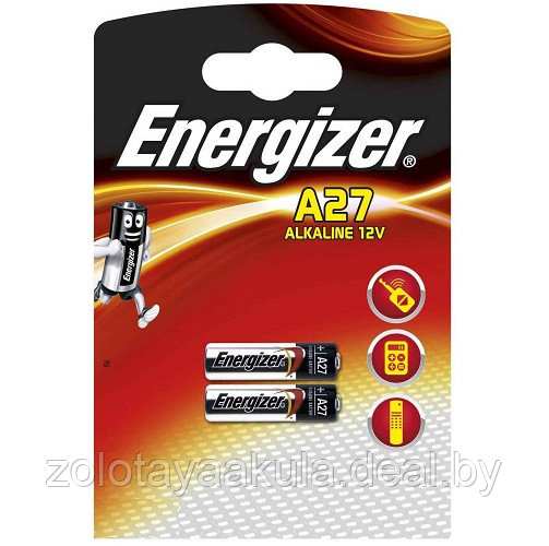 Батарейка Energizer A27 2шт - фото 1 - id-p196618801
