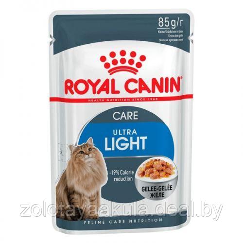 85гр Влажный корм ROYAL CANIN Light Weight Care in Jelly для взрослых кошек, склонных к полноте, в желе (пауч) - фото 1 - id-p196620890