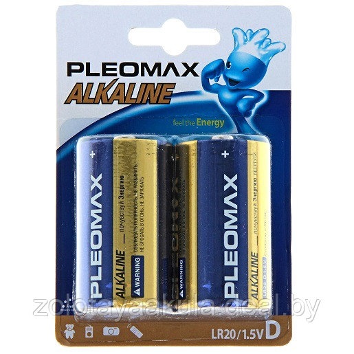 Pleomax Батарейка Pleomax Alkaline LR20 2шт (бочка)