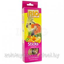 RIO Sticks Tropical Fruit палочки для средних попугаев с тропическими фруктами, 2*75гр