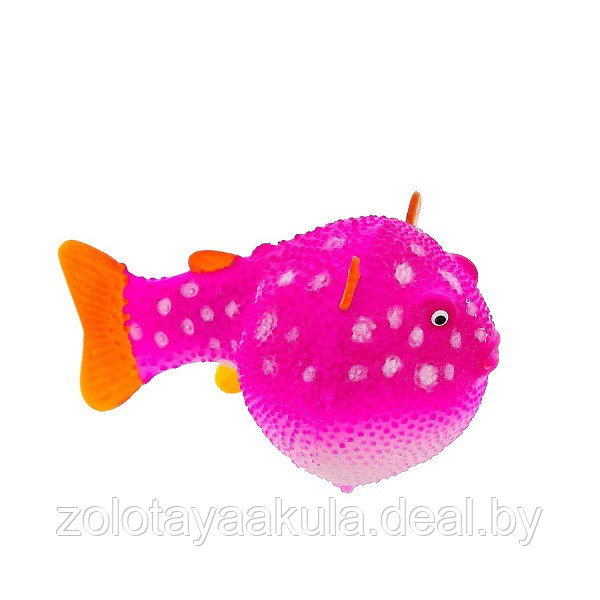 Декорация GLOXY для аквариума 8*5*5,5см Рыба шар на леске Розовая Флуоресцентная - фото 1 - id-p196619960