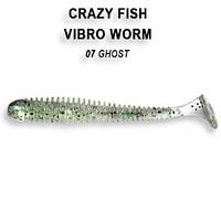 Резина Crazy Fish Vibro Worm 2'' №07, Жареная рыба, 8шт