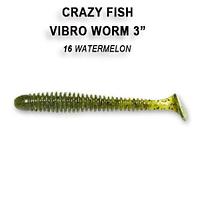 Резина Crazy Fish Vibro Worm 2'' №16, Кальмар, 8шт