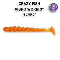 Резина Crazy Fish Vibro Worm 2'' №18, Кальмар, 8шт