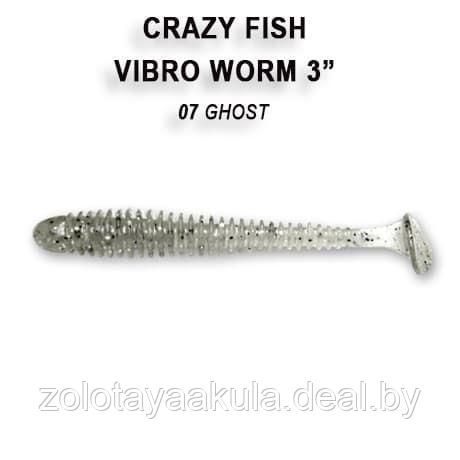 Резина Crazy Fish Vibro Worm 3'' №07, Кальмар, 5шт - фото 1 - id-p196622103