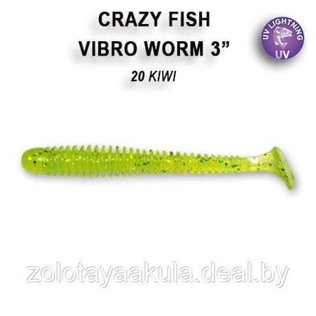 Crazy Fish Резина Crazy Fish Vibro Worm 3'' №20, Кальмар, 5шт - фото 1 - id-p196622106