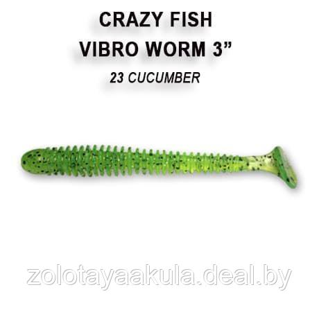 Резина Crazy Fish Vibro Worm 3'' №23, Кальмар, 5шт - фото 1 - id-p196622109