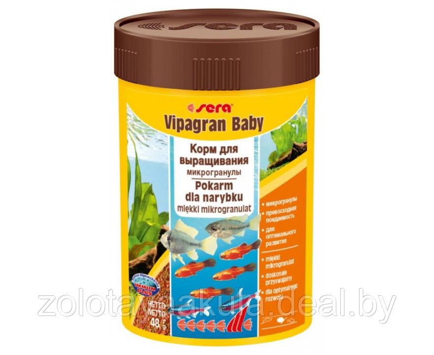 Корм SERA 100мл Vipagran Baby Nature Микрогранулы для молодых рыб - фото 1 - id-p196621028