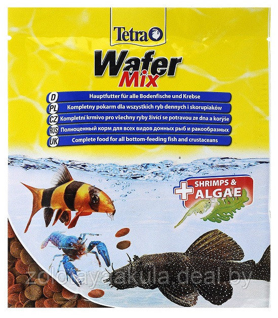 Корм TETRA Wafer Mix Чипсы для травоядных хищных и донных рыб,15гр