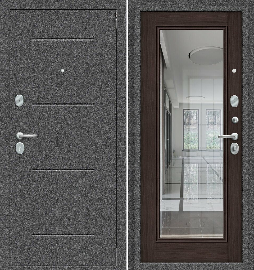 Двери входные металлические Porta R 104.П61 Антик Серебро/Wenge Veralinga