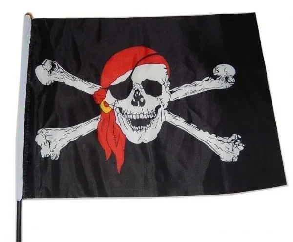 Флаг пиратский "Храбрый пират" размер флага 30*45 см - фото 1 - id-p196624551