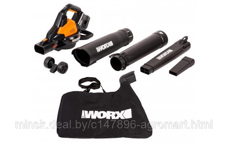 Воздуходув-пылесос аккумуляторный WORX WORX WG583E.9 40В - фото 6 - id-p184722800