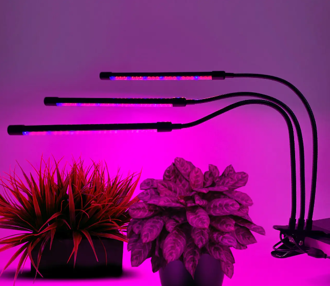 Фитолампа светодиодная полного спектрадля растений и рассады, с таймером, трехлапая, 40Вт на прищепке (3 - фото 6 - id-p196628577