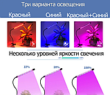 Фитолампа светодиодная полного спектрадля растений и рассады, с таймером, трехлапая, 40Вт на прищепке (3, фото 8