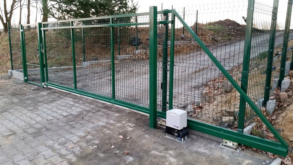 Ворота откатные под 3-D сетку(Еврозабор)