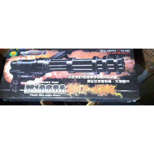 Игрушка пулемет Миниган пневматический 6-ти ствольный с ЛЦУ М1068А - фото 1 - id-p196661799