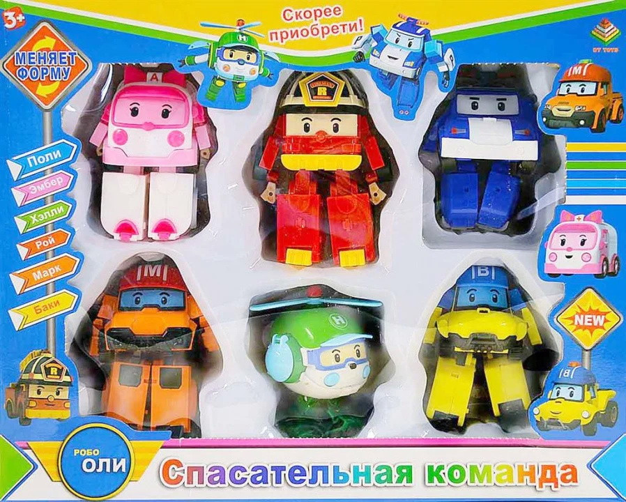 6 Машинок-трансформеров Робокар Рой, Поли, Хелли, Эмбер, Марк, Баки (Robocar Poli) - фото 3 - id-p89533559