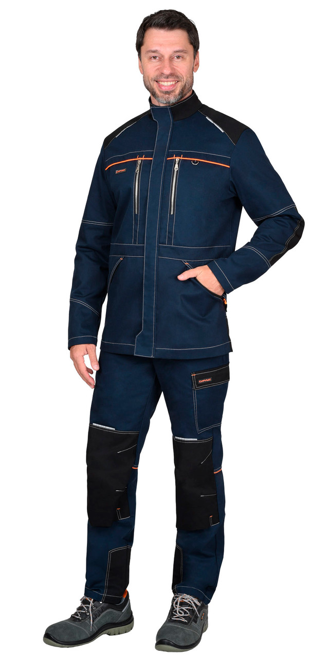 Куртка "СИРИУС-ШАТЛ-РОСС" удл. синяя с черным - фото 1 - id-p196661872