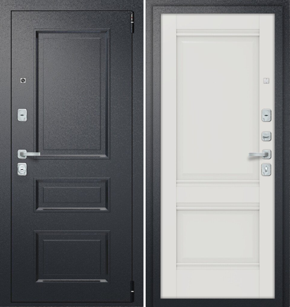Двери входные металлические Porta R 403.K42 Букле Черный/Alaska - фото 1 - id-p196662269
