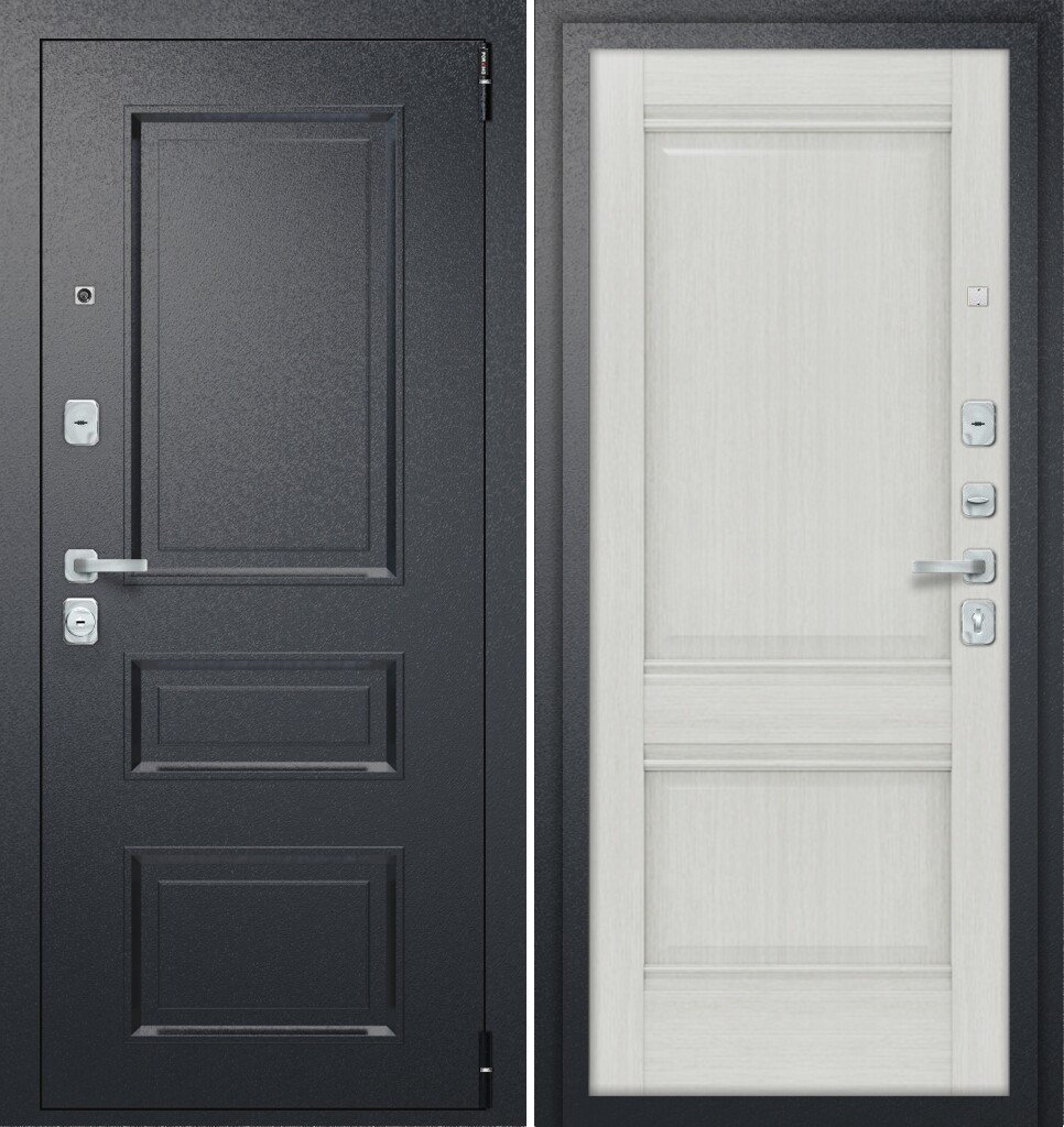 Двери входные металлические Porta R 403.K42 Букле Черный/Bianco Veralinga