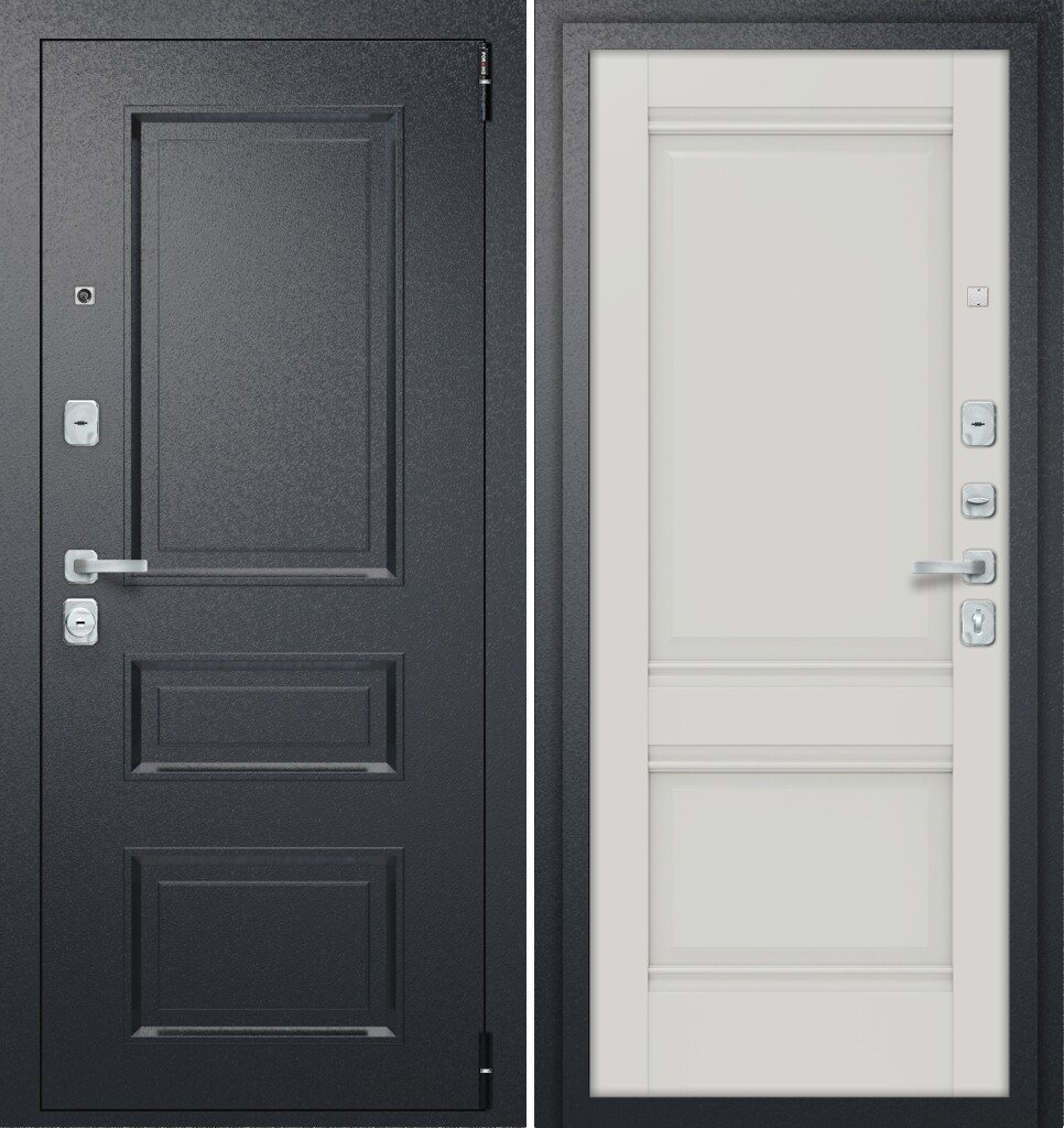 Двери входные металлические Porta R 403.K42 Букле Черный/Nardo Grey - фото 1 - id-p196663558