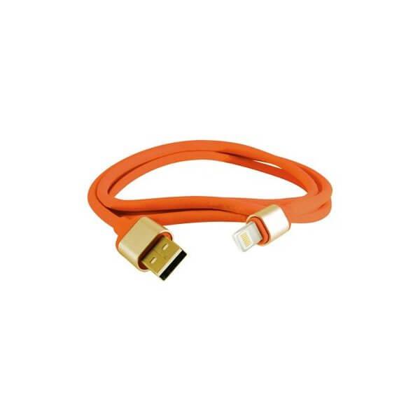 Дата-кабель, ДК 15, USB - Lightning, 1 м, силиконовая оплетка, оранжевый, TDM