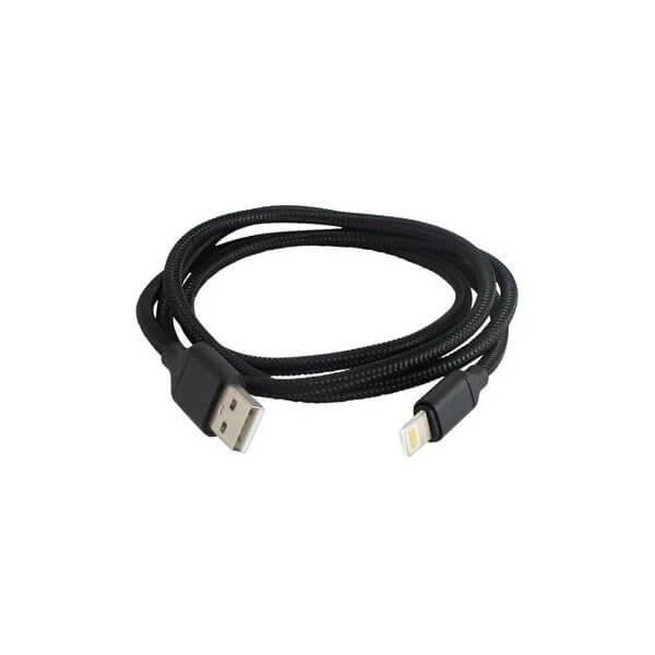 Дата-кабель, ДК 9, USB - Lightning, 1 м, тканевая оплетка, черный, TDM - фото 1 - id-p196433755
