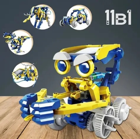 Робот- конструктор головоломка Solar Robot 11 в 1 интерактивная игрушка на солнечных батареях - фото 4 - id-p196736198