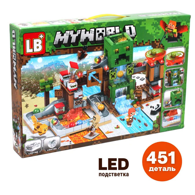 Конструктор LB313 My World Шахта Крипера (аналог Lego Minecraft) 451 деталь - фото 2 - id-p196738860