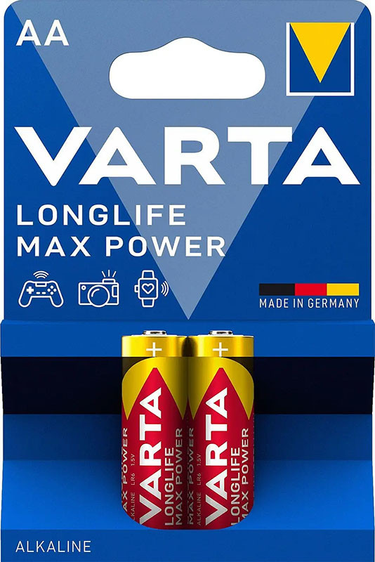 Батарейка алкалиновая Varta LONGLIFE Max Power AA (элемент питания) - фото 1 - id-p156096386
