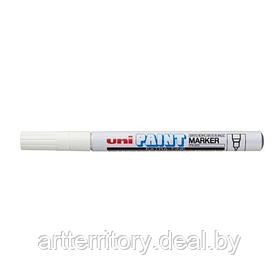 Маркер перманентный на масляной основе UNI PAINT (0.8мм, пулевидный наконечник) (белый)
