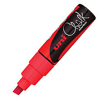 Маркер на меловой основе Mitsubishi Pencil CHALK, 8мм. (скошенный наконечник) (красный)
