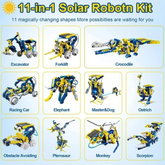 Робот-конструктор на солнечных батареях головоломка Solar Robot 11 в 1 интерактивная игрушка - фото 3 - id-p196751738