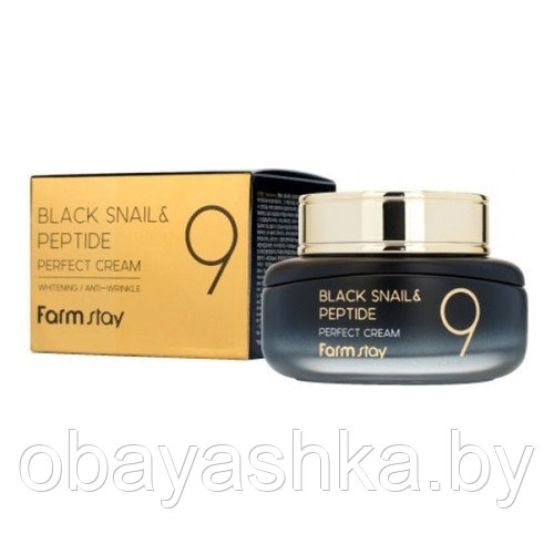 FarmStay Крем для лица с черной улиткой и пептидами - Black snail peptide 9 perfect cream, 55мл - фото 1 - id-p196752029