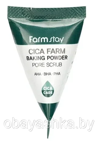 Скраб для лица с центеллой в пирамидках Cica Farm Baking Powder Pore Scrub FarmStay, 7 г - фото 1 - id-p196752943