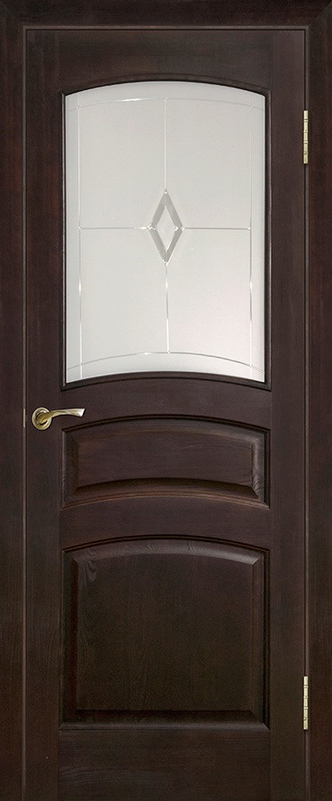Межкомнатная дверь массив сосны ДО16 Темный лак - фото 1 - id-p196753002