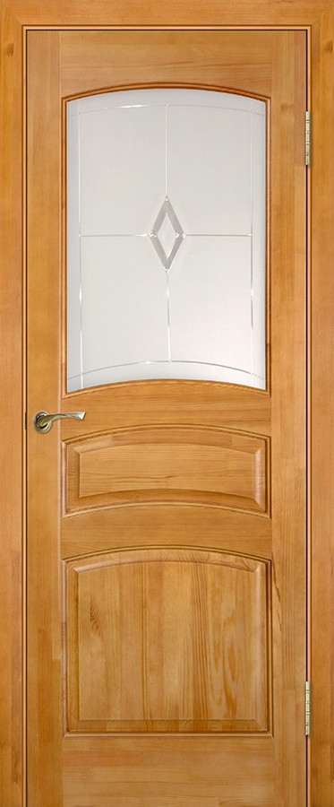 Межкомнатная дверь массив сосны ДО16 Светлый лак - фото 1 - id-p196753003