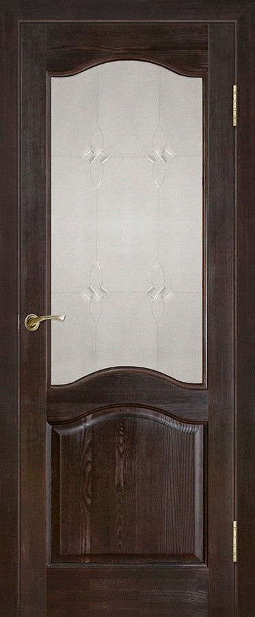 Межкомнатная дверь массив сосны ПМЦ ДО7 Темный лак (без рамки) - фото 1 - id-p196753009