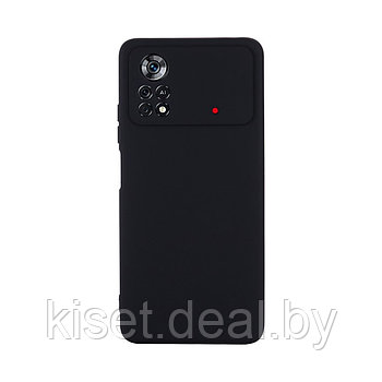 Soft-touch бампер KST Silicone Cover для Xiaomi Poco X4 Pro 5G черный с закрытым низом