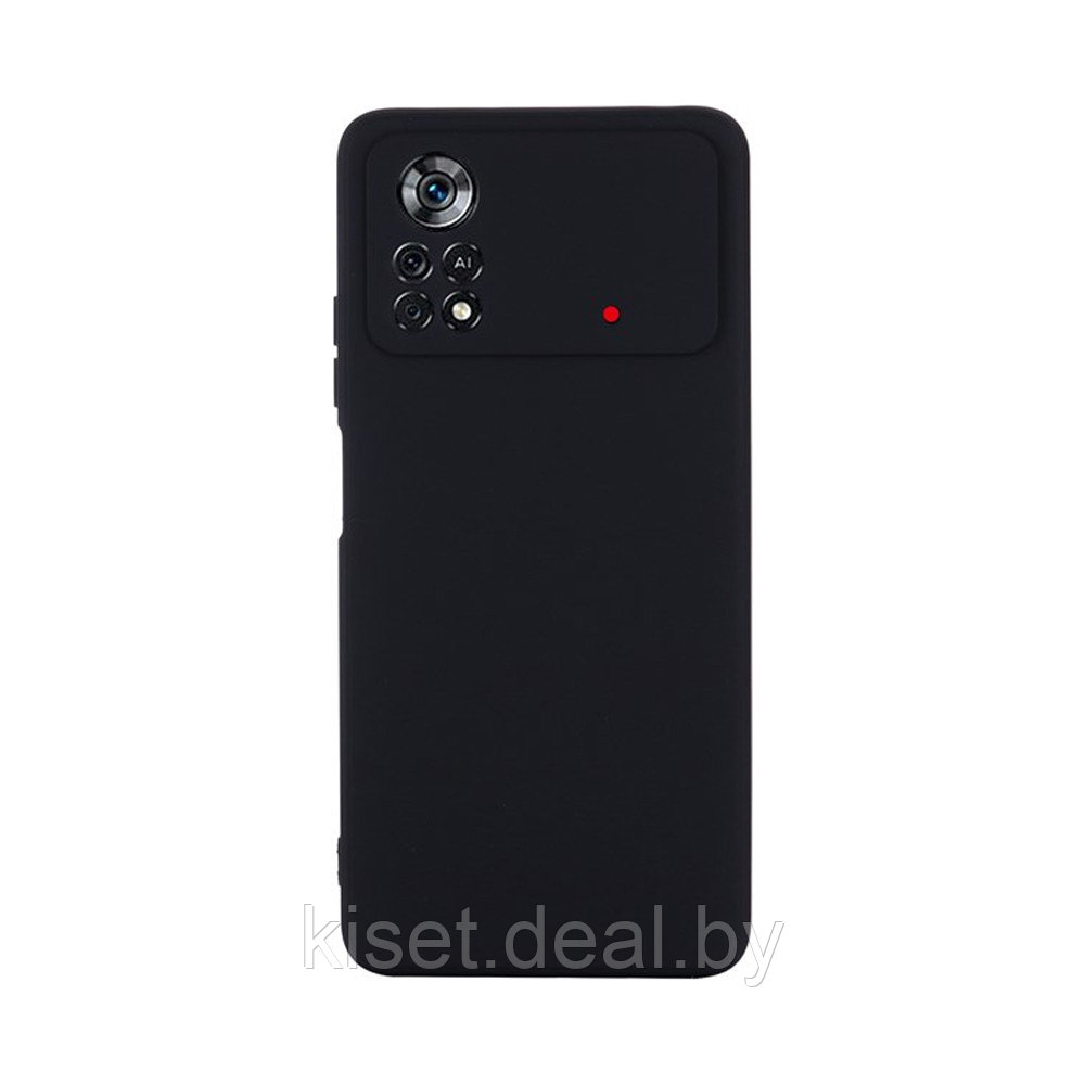 Soft-touch бампер KST Silicone Cover для Xiaomi Poco X4 Pro 5G черный с закрытым низом - фото 1 - id-p196754278