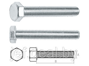 Болт м12х180 мм шестигранное цинк 5.8 DIN 933 5 кг STARFIX SMV1-19633-5