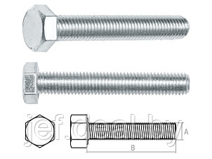 Болт м8х200 мм шестигранное цинк 5.8 DIN 933 5 кг STARFIX SMV1-15653-5, фото 2