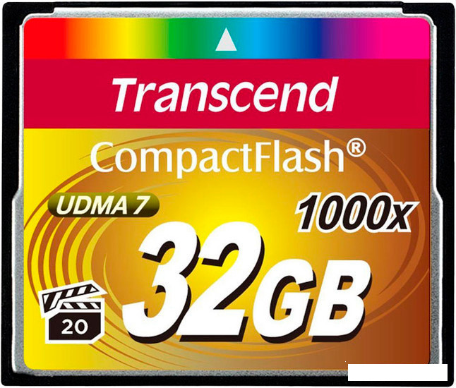 Карта памяти Transcend 1000x CompactFlash Ultimate 32GB (TS32GCF1000) - фото 1 - id-p196755233