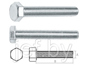 Болт м8х200 мм шестигранное цинк 5.8 DIN 933 20 кг STARFIX SM-15633-20, фото 2