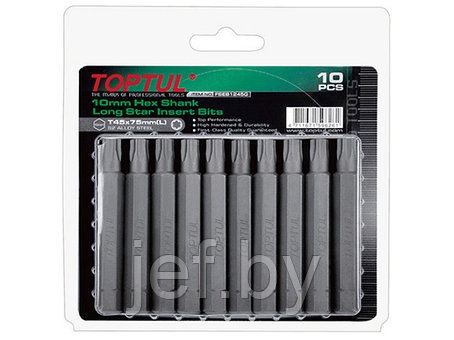 Насадка TORX T45 75мм LONG 10шт блистер TOPTUL FSEB1245G, фото 2