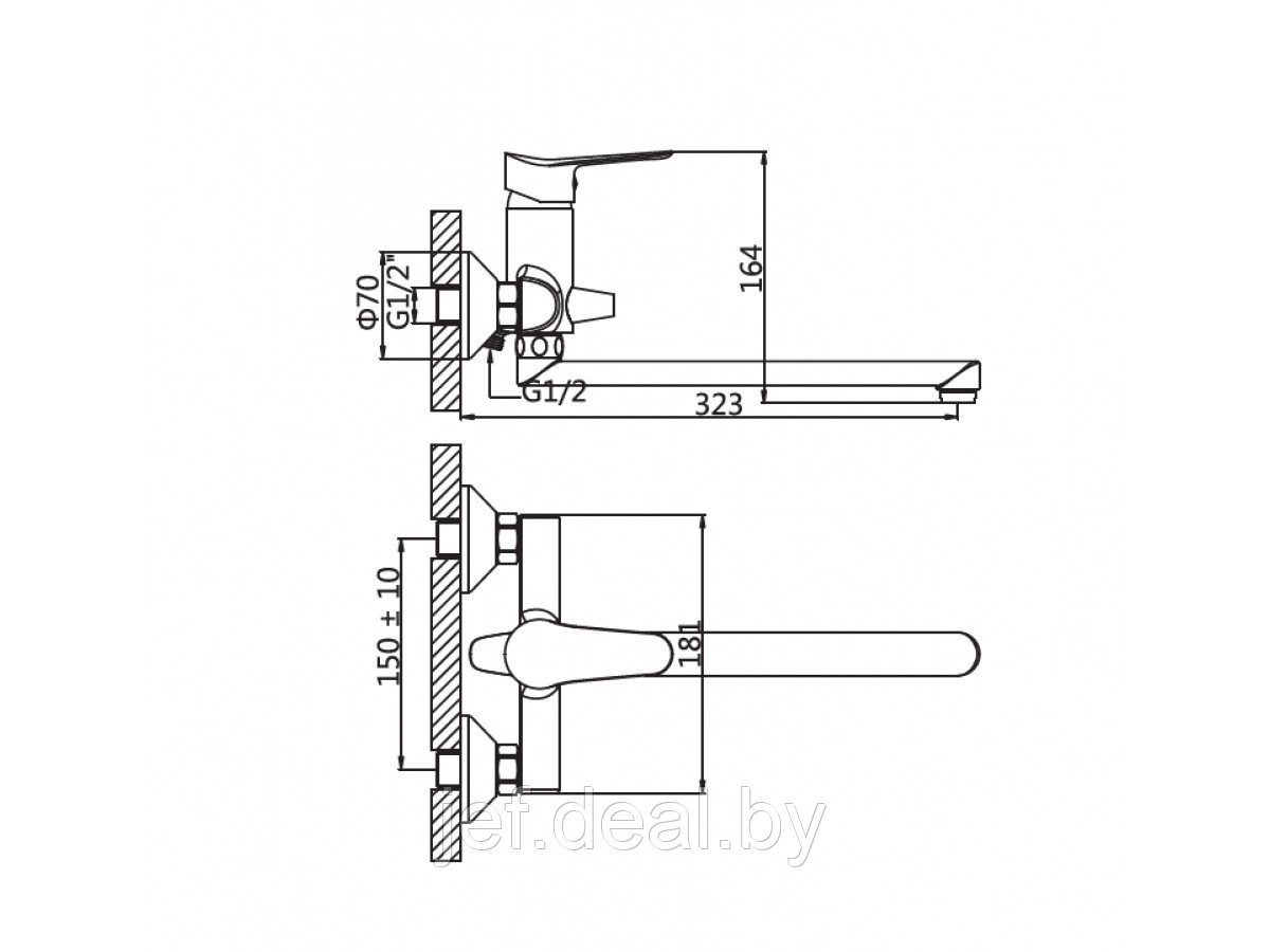 Смеситель для ванны (LT) D35 AVLAW7-A589 AV ENGINEERING AVLAW7-A589-638 - фото 2 - id-p196255998