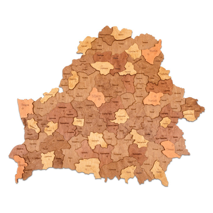 Карта Беларуси. Деревянный пазл EWA на стену (BY)