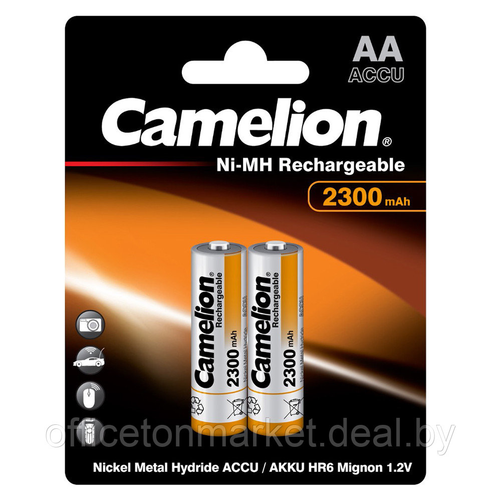 Аккумуляторы "Camelion NH-AA2300BP2", AA, Ni-Mh, 2 шт. - фото 1 - id-p196759811